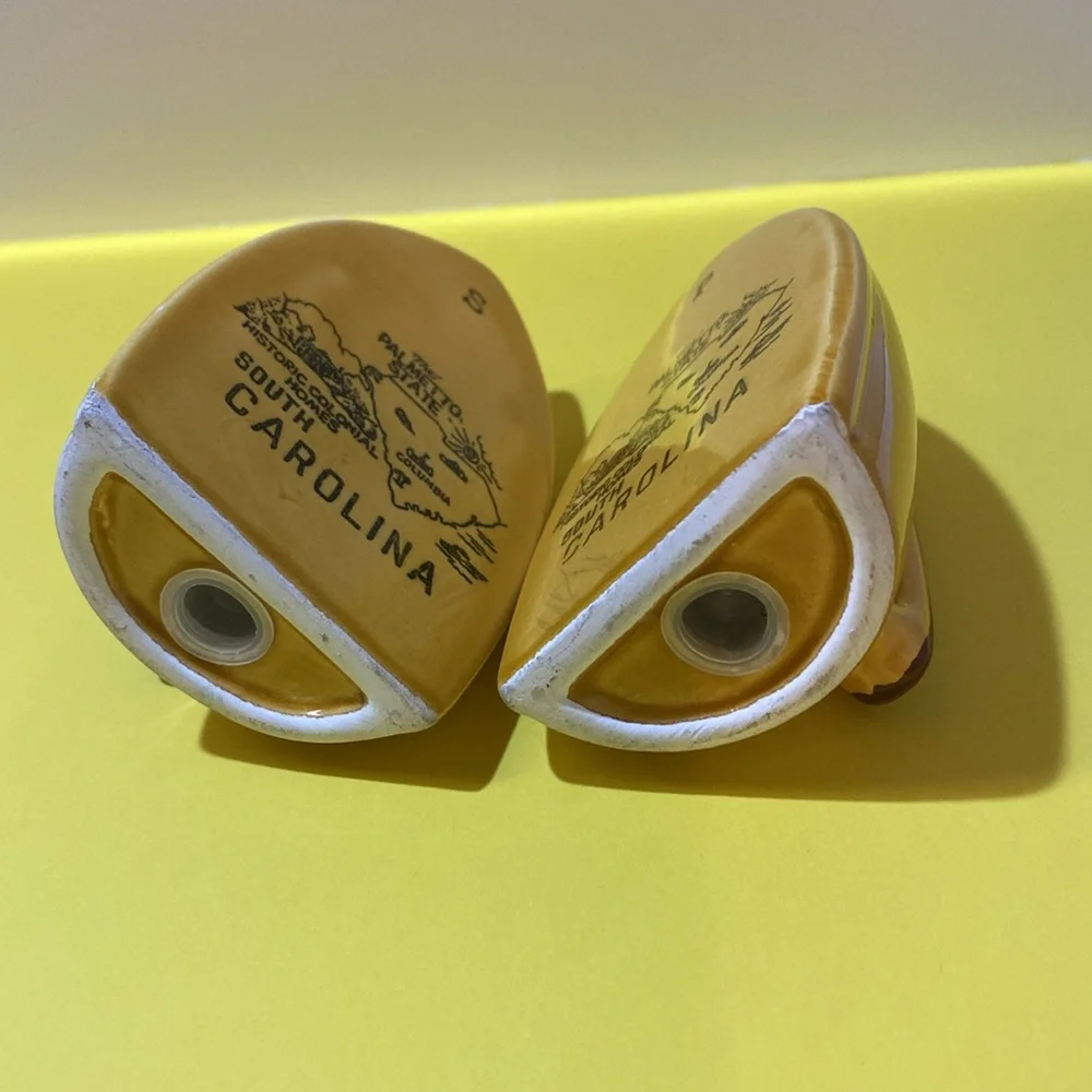 Vintage Collectible Iron Shaped Salt And Pepper Shakers From South Carolina